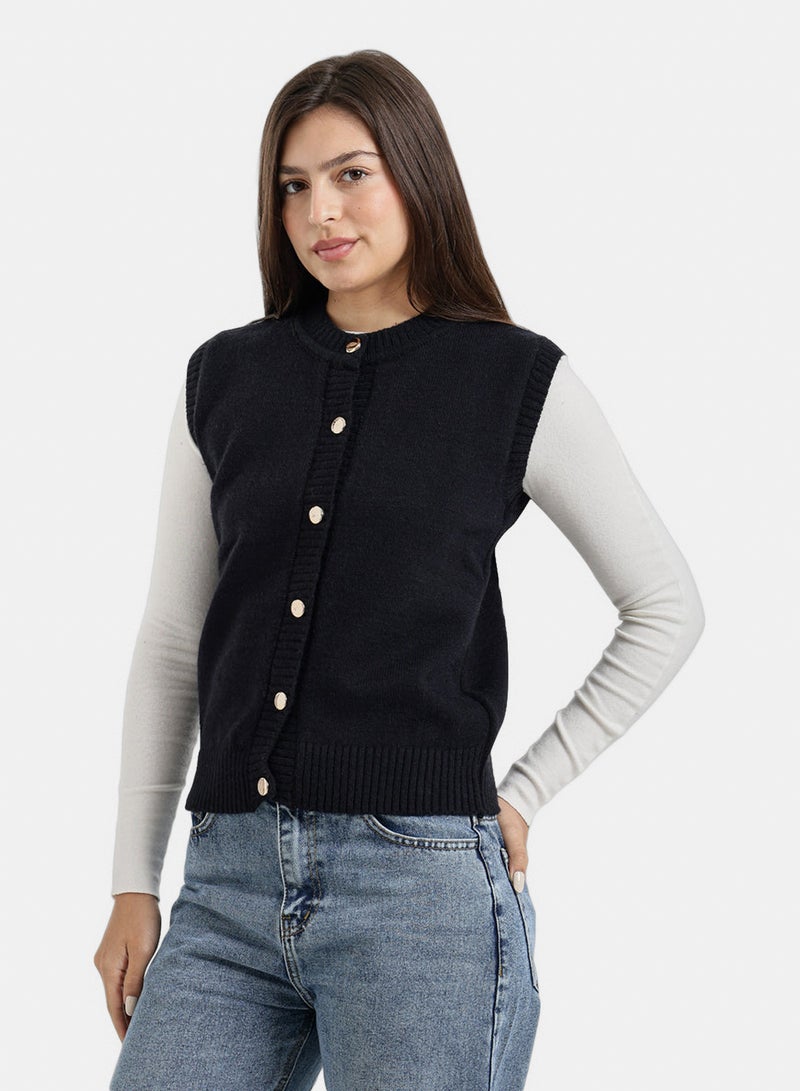 Carina Button-Front Vest - Image 1
